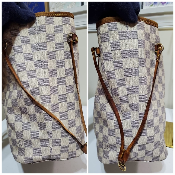 LOUIS VUITTON Damier Azur Neverfull MM Bag - Picture 7 of 13